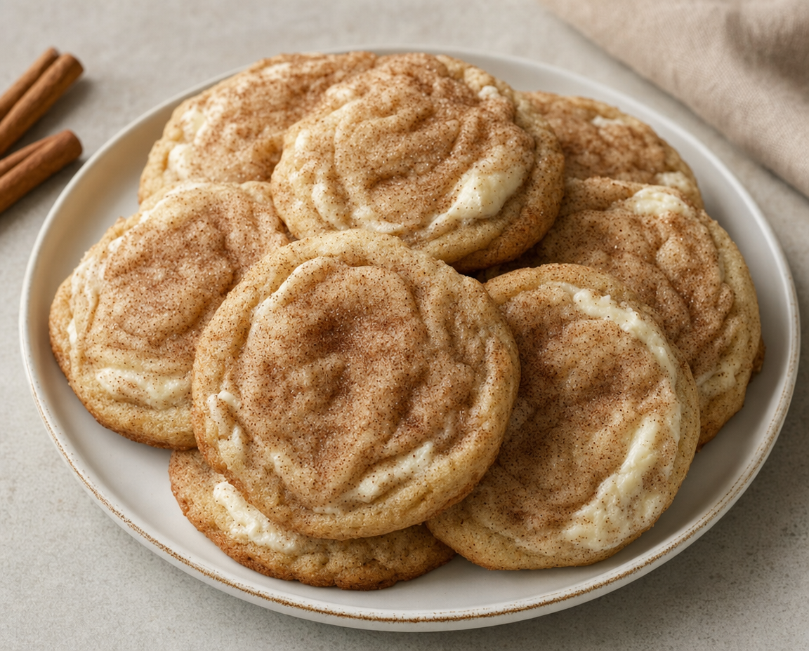 Cinnamon Cream Cheese Cookies (Soft, Crackled and They Stay Soft)
