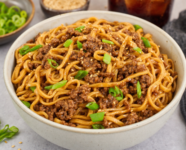Mongolian Ground Beef Noodles (Sticky Sweet Sauce in 20 Minutes)